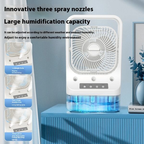 Household Cooling Fan Usb Rechargeable Head Adjustable Air Cooling Water Cooled Air Conditioning Tank Low Noise Air Cooler Fans - Image 4