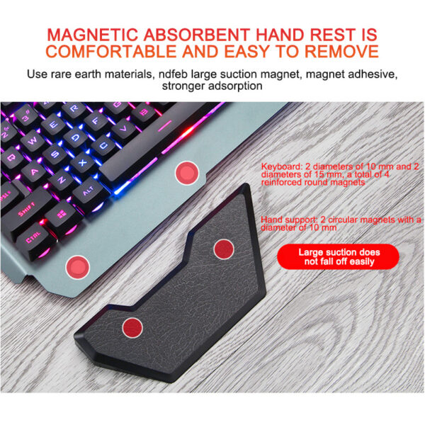 ErgonomicWired Gaming Keyboard with RGB Backlight Phone Holder - Image 7