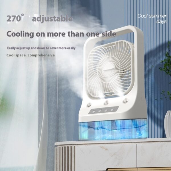 Household Cooling Fan Usb Rechargeable Head Adjustable Air Cooling Water Cooled Air Conditioning Tank Low Noise Air Cooler Fans - Image 3