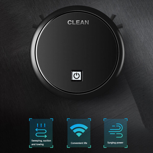 3-in-1 Robot Vacuum Cleaner 1800Pa Multifunctional Smart Floor Cleaner USB Rechargeable Dry Wet Sweeping Vacuum Cleaner - Image 2